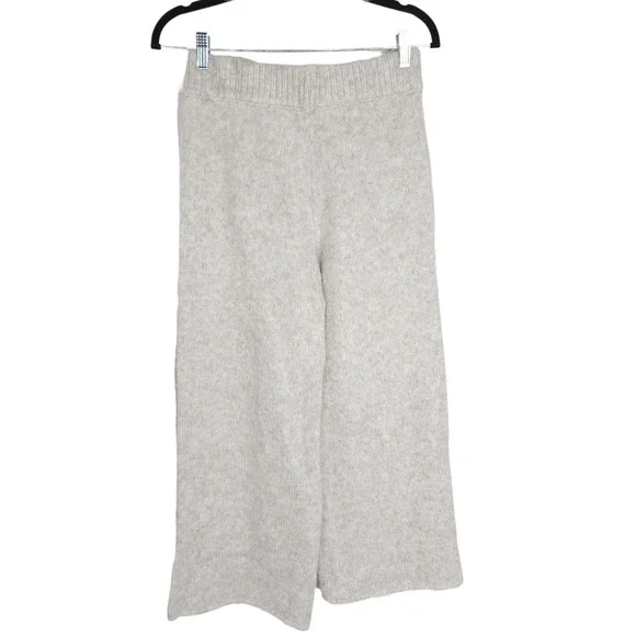 Was & Now Wide Leg Knit Pants Womens M Beige Heathered Acrylic Blend Pull On - Picture 2 of 10